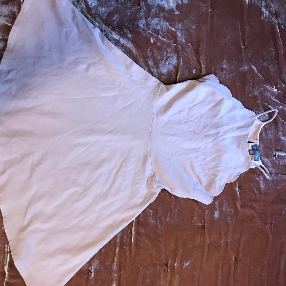 light pink scallop hem dress